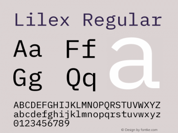 Lilex Regular Version 1.100 Font Sample
