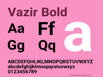Vazir Bold Version 27.0.0 Font Sample