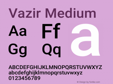 Vazir Medium Version 27.0.0 Font Sample
