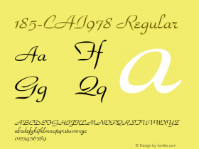 185-CAI978 Regular Version 1.00 December 21, 1998, initial release Font Sample