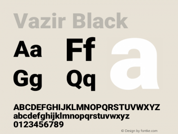 Vazir Black Version 27.0.1 Font Sample