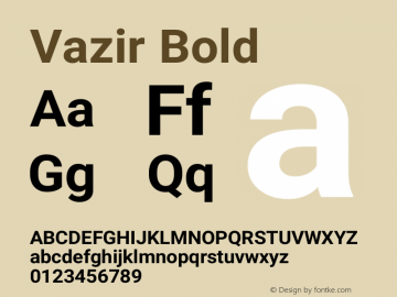 Vazir Bold Version 27.0.1 Font Sample
