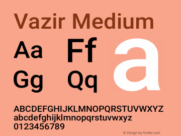 Vazir Medium Version 27.0.1 Font Sample