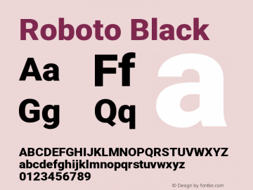 Roboto Black Version 3.004; 2020图片样张