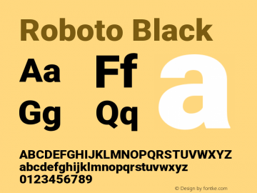 Roboto Black Version 3.004 Font Sample
