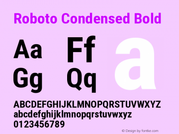 Roboto Condensed Bold Version 3.004 Font Sample
