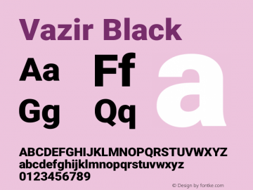 Vazir Black Version 27.0.2 Font Sample