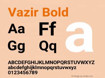Vazir Bold Version 27.0.2 Font Sample