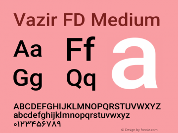 Vazir Medium FD Version 27.0.2 Font Sample