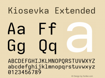 Kiosevka Extended Version 4.0.0; ttfautohint (v1.8.2) Font Sample