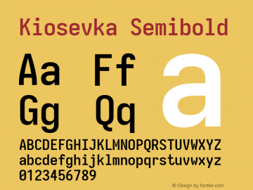 Kiosevka Semibold Version 4.0.0; ttfautohint (v1.8.2) Font Sample