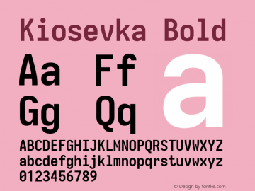 Kiosevka Bold Version 4.0.0; ttfautohint (v1.8.2) Font Sample