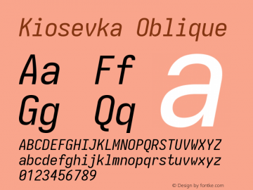 Kiosevka Oblique Version 4.0.0; ttfautohint (v1.8.2)图片样张