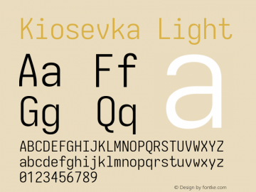 Kiosevka Light Version 4.0.0; ttfautohint (v1.8.2)图片样张