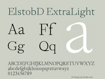 ElstobD ExtraLight Version 1.013; ttfautohint (v1.8.3)图片样张
