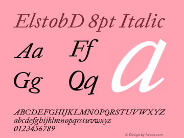 ElstobD 8pt Italic Version 1.013; ttfautohint (v1.8.3)图片样张