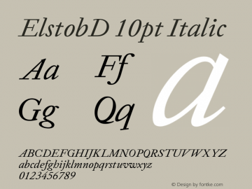 ElstobD 10pt Italic Version 1.013; ttfautohint (v1.8.3)图片样张