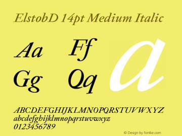 ElstobD 14pt Medium Italic Version 1.013; ttfautohint (v1.8.3)图片样张