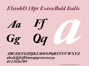 ElstobD 18pt ExtraBold Italic Version 1.013; ttfautohint (v1.8.3)图片样张