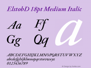 ElstobD 18pt Medium Italic Version 1.013; ttfautohint (v1.8.3)图片样张
