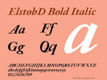 ElstobD Bold Italic Version 1.013; ttfautohint (v1.8.3)图片样张