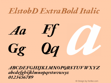 ElstobD ExtraBold Italic Version 1.013; ttfautohint (v1.8.3)图片样张