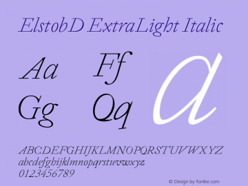 ElstobD ExtraLight Italic Version 1.013; ttfautohint (v1.8.3) Font Sample