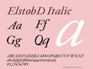 ElstobD Italic Version 1.013; ttfautohint (v1.8.3)图片样张