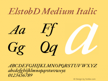 ElstobD Medium Italic Version 1.013; ttfautohint (v1.8.3)图片样张