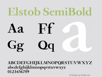 Elstob SemiBold Version 1.013; ttfautohint (v1.8.3) Font Sample