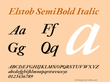 Elstob SemiBold Italic Version 1.013; ttfautohint (v1.8.3) Font Sample