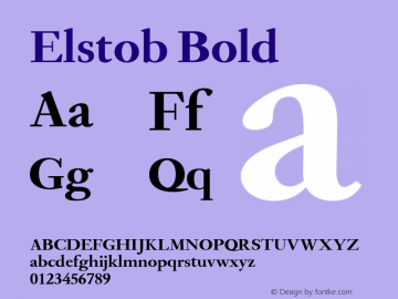 Elstob Bold Version 1.013 Font Sample