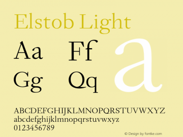 Elstob Light Version 1.013 Font Sample