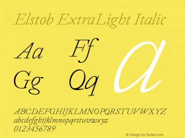 Elstob ExtraLight Italic Version 1.013图片样张
