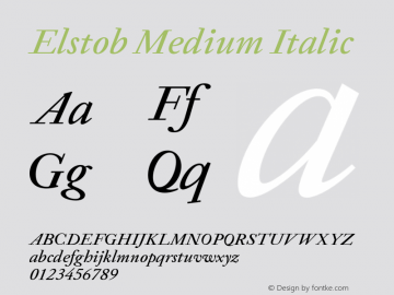 Elstob Medium Italic Version 1.013图片样张