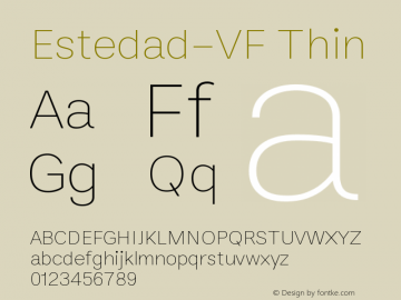 Estedad-VF Thin Version 5.0 Font Sample