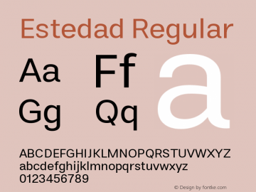 Estedad Regular Version 5.0 Font Sample