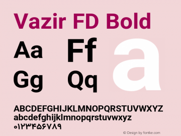 Vazir Bold FD Version 27.0.3 Font Sample