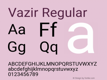 Vazir Regular Version 27.0.3 Font Sample