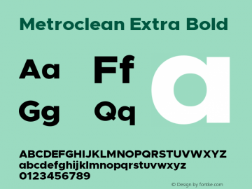 Metroclean Extra Bold Version 12.000 Font Sample