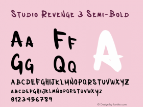 Studio Revenge 3 Semi-Bold Version 1.00;November 11, 2020;FontCreator 12.0.0.2555 64-bit Font Sample