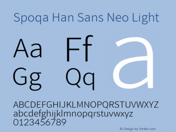 Spoqa Han Sans Neo Light Version 1.000图片样张