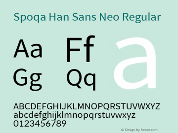 Spoqa Han Sans Neo Regular Version 1.000图片样张