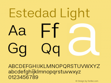 Estedad Light Version 5.0 Font Sample