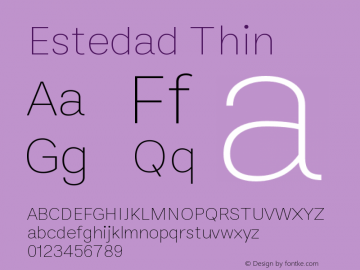 Estedad Thin Version 5.0 Font Sample
