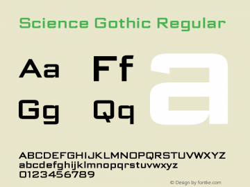 Science Gothic Regular Version 1.002图片样张