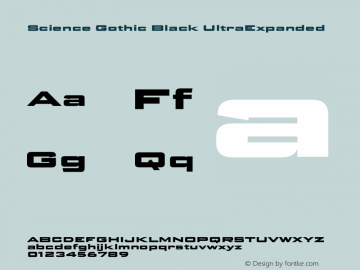 ScienceGothic-BlackUltExp Version 1.002 Font Sample
