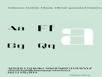 ScienceGothic-BlkUExContrast Version 1.002 Font Sample