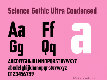 ScienceGothic-UltraCondensed Version 1.002图片样张