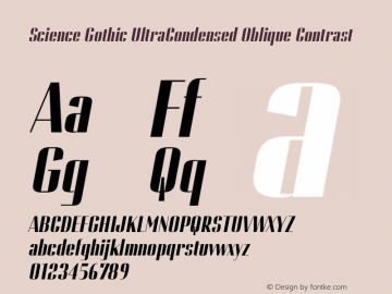 ScienceGothic-UCnOblContrast Version 1.002 Font Sample